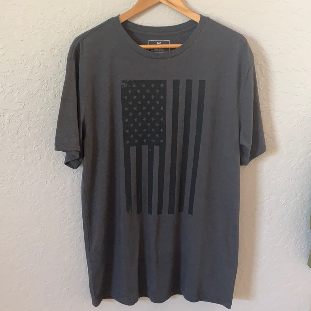 Wounded Warriors Men's Sz Medium Black Flag T Shirt NEW